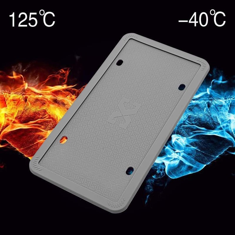XCLPF Silicone Gray License Plate Frame Covers 1 Pack- Front and Back Car Plate Bracket Holders. Rust-Proof, Rattle-Proof, Weather-Proof (Gray) - Image 5